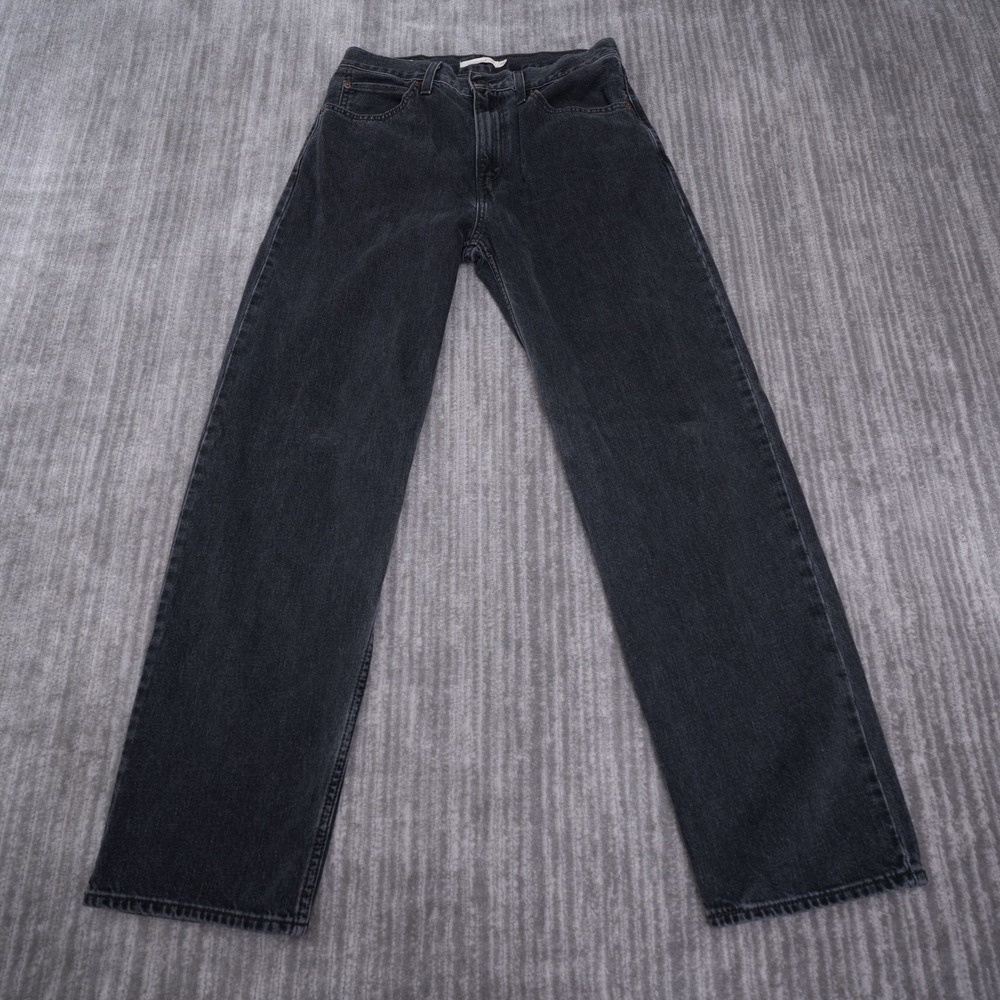 Levis Premium Dad Jean Black Faded Straight Leg Denim Womens 27 Fit 30x30.5